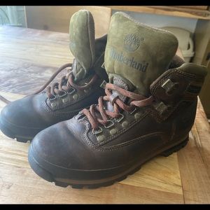 Timberland Euro Hiker Brown Leather Hiking Boots 95100 Size 10 US